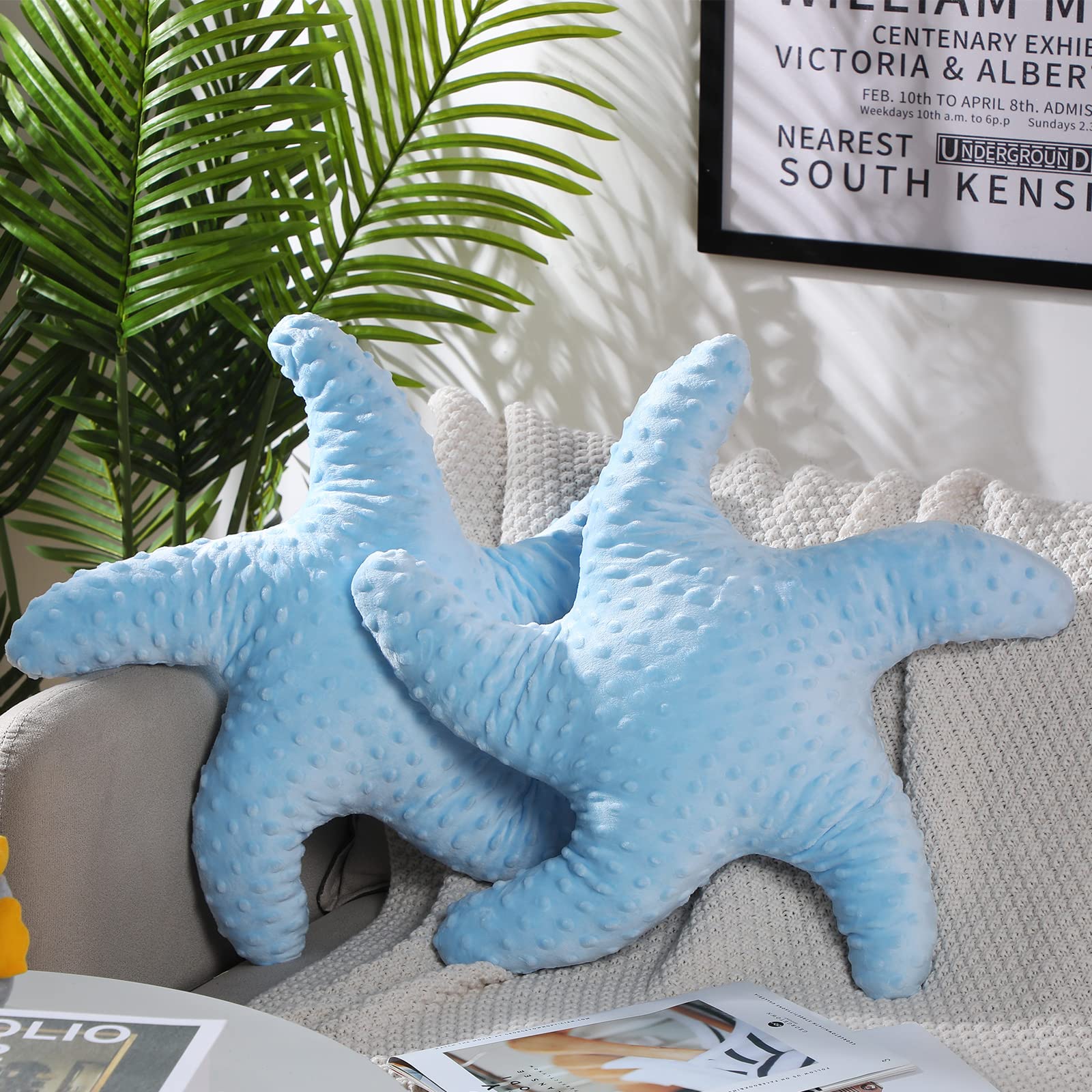 Fumete Starfish Pillow Beach Starfish Shaped Throw Pillows 20' Star Fish Stuffed Animal Cute Plush Coastal Decor Ocean Star Pil